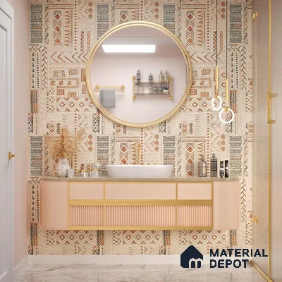 Highlighter Wall Tile TL 06636 B Euri Crema Decore 4 ft x 2 ft Vitrified Matte Finish - 9 mm | (Random 2) | Suitable for Living Room, Bedroom, Bathroom, Kitchen, Office, Elevation & Dining (Sample)