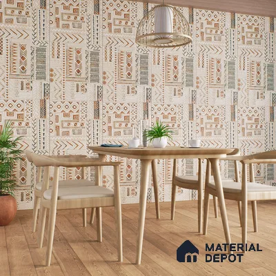 Highlighter Wall Tile TL 06636 B Euri Crema Decore 4 ft x 2 ft Vitrified Matte Finish - 9 mm | (Random 2) | Suitable for Living Room, Bedroom, Bathroom, Kitchen, Office, Elevation & Dining (Sample)
