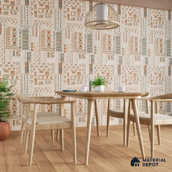Highlighter Wall Tile TL 06636 B Euri Crema Decore 4 ft x 2 ft Vitrified Matte Finish - 9 mm | (Random 2) | Suitable for Living Room, Bedroom, Bathroom, Kitchen, Office, Elevation & Dining (Sample)