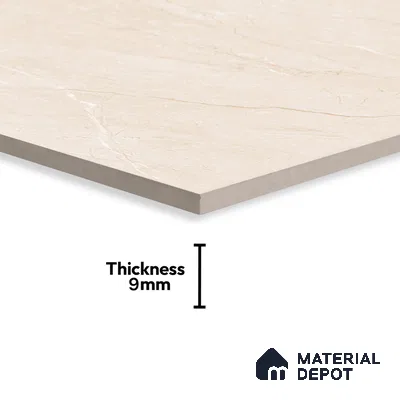 Marble Look Wall & Floor Tile TL 06636 Euri Crema Glit 4 ft x 2 ft Vitrified Matte Finish - 9 mm | (Random 4) | Suitable for Living Room, Bedroom, Bathroom, Kitchen, Office, Elevation & Dining (Sample)
