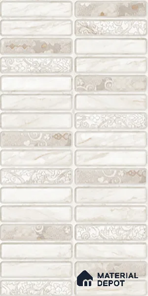 Faux Subway Wall Tile TL 08537 B | Subway Amolite 4 ft x 2 ft Dazel Punch Sugar Matte Finish Porcelain Tile - 9 mm | 4 Random Design | Suitable for Kitchen, Bathroom & Dining Area
