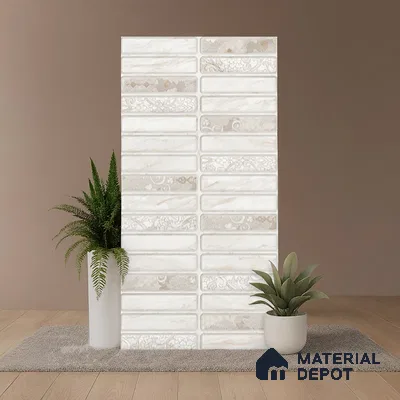 Faux Subway Wall Tile TL 08537 B | Subway Amolite 4 ft x 2 ft Dazel Punch Sugar Matte Finish Porcelain Tile - 9 mm | 4 Random Design | Suitable for Kitchen, Bathroom & Dining Area
