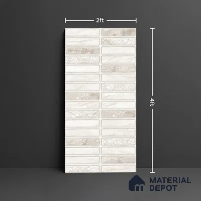 Faux Subway Wall Tile TL 08537 B | Subway Amolite 4 ft x 2 ft Dazel Punch Sugar Matte Finish Porcelain Tile - 9 mm | 4 Random Design | Suitable for Kitchen, Bathroom & Dining Area