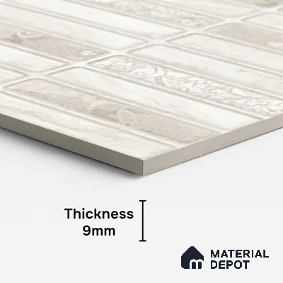 Faux Subway Wall Tile TL 08537 B | Subway Amolite 4 ft x 2 ft Dazel Punch Sugar Matte Finish Porcelain Tile - 9 mm | 4 Random Design | Suitable for Kitchen, Bathroom & Dining Area