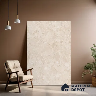Marble Look Tile TL 08839 6 ft x 4 ft Matte Finish Vitrified Tile - 9 mm | Adhesive and Spacers Must be Used During Installation