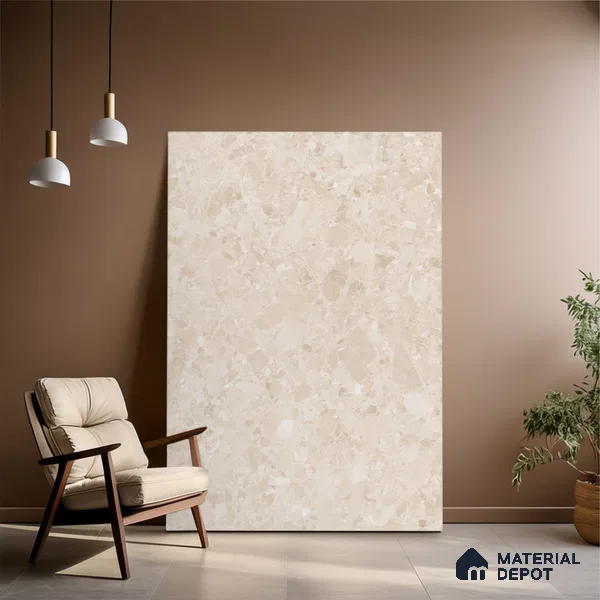 Marble Look Tile TL 08839 6 ft x 4 ft Matte Finish Vitrified Tile - 9 mm | Adhesive and Spacers Must be Used During Installation