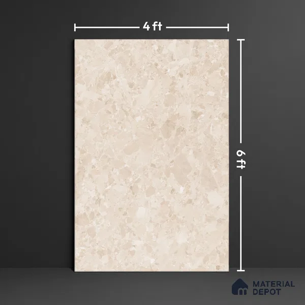 Marble Look Tile TL 08839 6 ft x 4 ft Matte Finish Vitrified Tile - 9 mm | Adhesive and Spacers Must be Used During Installation
