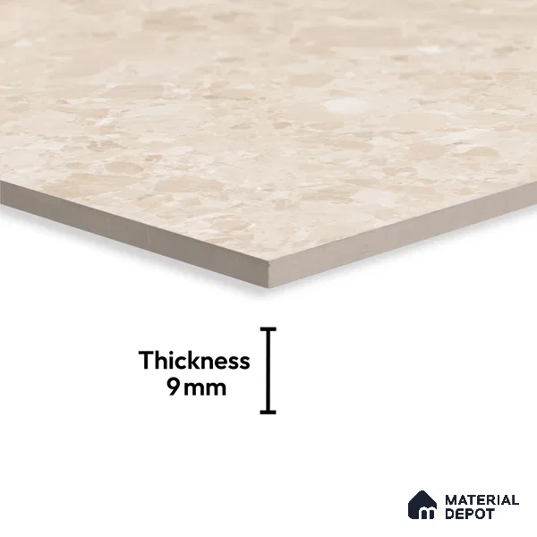 Marble Look Tile TL 08839 6 ft x 4 ft Matte Finish Vitrified Tile - 9 mm | Adhesive and Spacers Must be Used During Installation