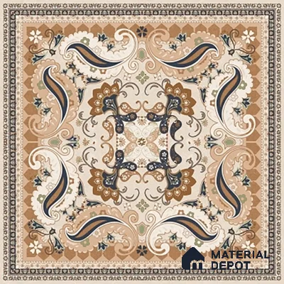 Moroccan Wall & Floor Tile TL 06611 Persian Carpet 2 ft x 2 ft Vitrified Matte Finish - 9 mm | Suitable for Living Room, Balcony, Courtyard | Please Expect a Slight Variation of Pattern (Sample)