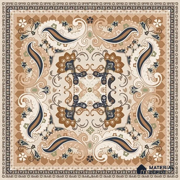 Moroccan Wall & Floor Tile TL 06611 Persian Carpet 2 ft x 2 ft Vitrified Matte Finish - 9 mm | Suitable for Living Room, Balcony, Courtyard | Please Expect a Slight Variation of Pattern (Sample)
