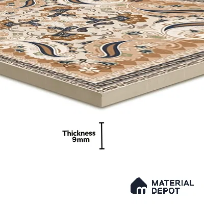 Moroccan Wall & Floor Tile TL 06611 Persian Carpet 2 ft x 2 ft Vitrified Matte Finish - 9 mm | Suitable for Living Room, Balcony, Courtyard | Please Expect a Slight Variation of Pattern (Sample)