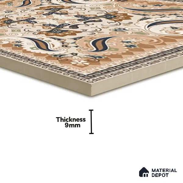 Moroccan Wall & Floor Tile TL 06611 Persian Carpet 2 ft x 2 ft Vitrified Matte Finish - 9 mm | Suitable for Living Room, Balcony, Courtyard | Please Expect a Slight Variation of Pattern (Sample)