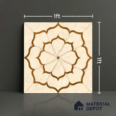 Moroccan Wall Tile TL 10038 | CRV-88 | 1 ft x 1 ft Matte Finish Ceramic Tile - 10 mm | Suitable for Bathroom, Kitchen, Balcony | Please Expect a Slight Variation of Pattern
