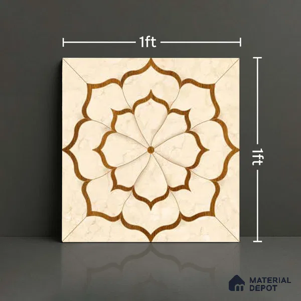 Moroccan Wall Tile TL 10038 | CRV-88 | 1 ft x 1 ft Matte Finish Ceramic Tile - 10 mm | Suitable for Bathroom, Kitchen, Balcony | Please Expect a Slight Variation of Pattern
