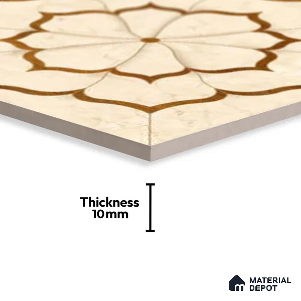 Moroccan Wall Tile TL 10038 | CRV-88 | 1 ft x 1 ft Matte Finish Ceramic Tile - 10 mm | Suitable for Bathroom, Kitchen, Balcony | Please Expect a Slight Variation of Pattern