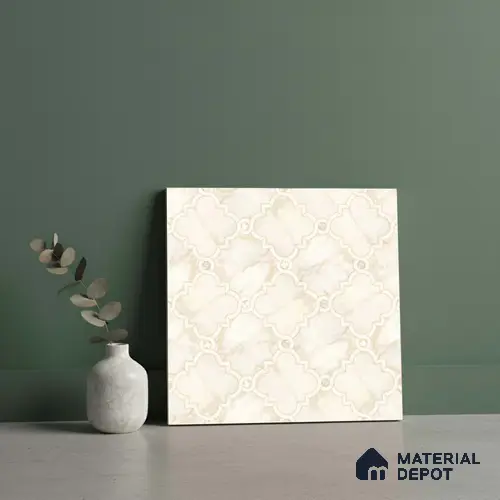 Wall & Floor Tile TL 10029 | CRV-76 | 1 ft x 1 ft  Finish Ceramic Tile - 10 mm | Suitable for Living Room, Bedroom, Bathroom & Kitchen | Please Expect a Slight Variation of Pattern