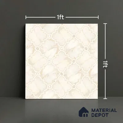 Wall & Floor Tile TL 10029 | CRV-76 | 1 ft x 1 ft  Finish Ceramic Tile - 10 mm | Suitable for Living Room, Bedroom, Bathroom & Kitchen | Please Expect a Slight Variation of Pattern (Sample)