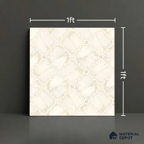 Wall & Floor Tile TL 10029 | CRV-76 | 1 ft x 1 ft  Finish Ceramic Tile - 10 mm | Suitable for Living Room, Bedroom, Bathroom & Kitchen | Please Expect a Slight Variation of Pattern (Sample)