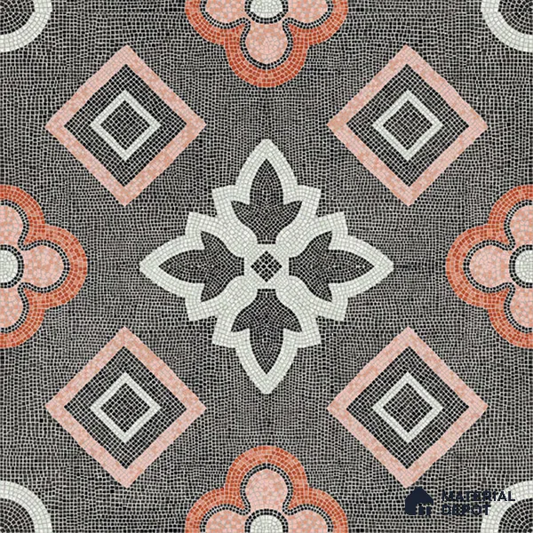 Moroccan Floor & Wall Tile TL 06603 C  2 ft x 2 ft  Vitrified Matte Finish Tile - 9 mm | Suitable For Kitchen, Balcony, Dining Area | Please Expect a Slight Variation of Pattern