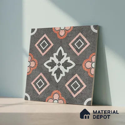 Moroccan Floor & Wall Tile TL 06603 C  2 ft x 2 ft  Vitrified Matte Finish Tile - 9 mm | Suitable For Kitchen, Balcony, Dining Area | Please Expect a Slight Variation of Pattern