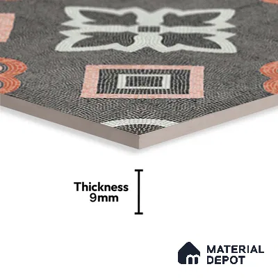 Moroccan Floor & Wall Tile TL 06603 C  2 ft x 2 ft  Vitrified Matte Finish Tile - 9 mm | Suitable For Kitchen, Balcony, Dining Area | Please Expect a Slight Variation of Pattern