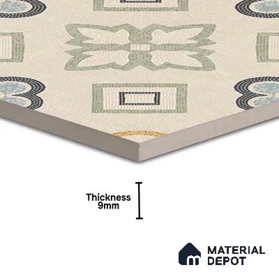 Moroccan Wall & Floor Tile TL 06603 Seta Crema 2 ft x 2 ft Vitrified Matte Finish - 9 mm | Suitable For Kitchen, Balcony, Dining Area | Please Expect a Slight Variation of Pattern