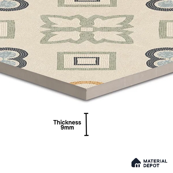 Moroccan Wall & Floor Tile TL 06603 Seta Crema 2 ft x 2 ft Vitrified Matte Finish - 9 mm | Suitable For Kitchen, Balcony, Dining Area | Please Expect a Slight Variation of Pattern