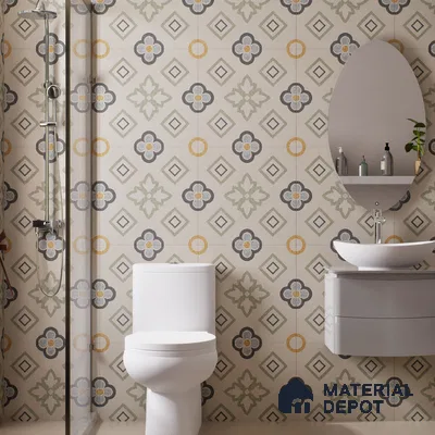 Moroccan Wall & Floor Tile TL 06603 Seta Crema 2 ft x 2 ft Vitrified Matte Finish - 9 mm | Suitable For Kitchen, Balcony, Dining Area | Please Expect a Slight Variation of Pattern