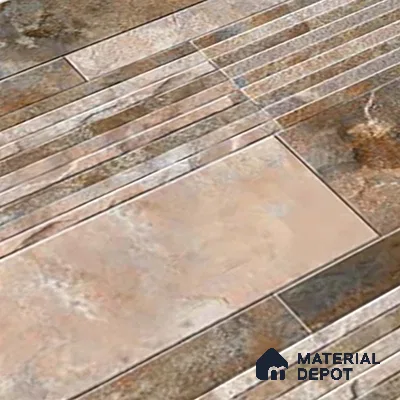 Stacked Stone Wall Tile TL 06587 B Magma Oxido 2 ft x 1 ft Ceramic Matte Finish - 9 mm | Suitable for Courtyard, Stair Lobby Wall, Balcony, Elevation (Sample)