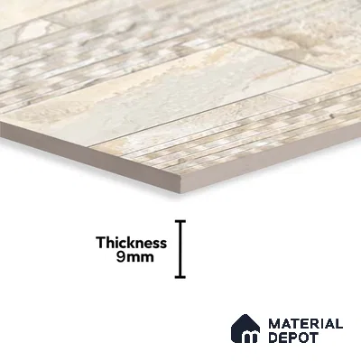 Stacked Stone Wall Tile TL 06587 Magma Canyon 2 ft x 1 ft Ceramic Matte Finish - 9 mm | Suitable for Courtyard, Foyer, Balcony, Elevation