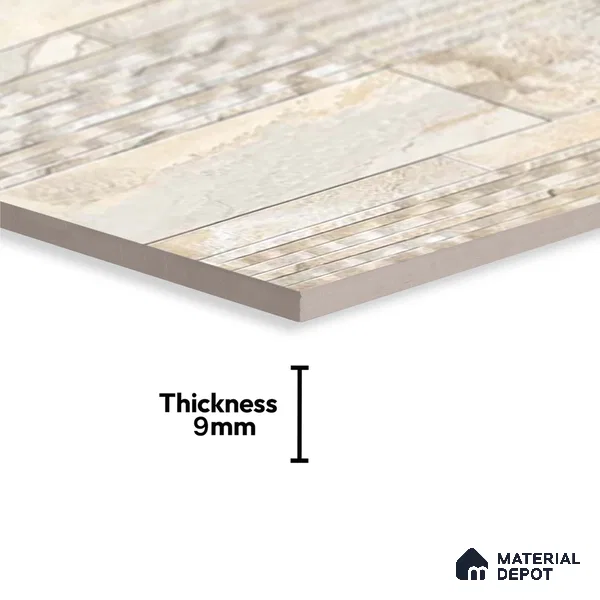 Stacked Stone Wall Tile TL 06587 Magma Canyon 2 ft x 1 ft Ceramic Matte Finish - 9 mm | Suitable for Courtyard, Foyer, Balcony, Elevation
