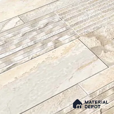 Stacked Stone Wall Tile TL 06587 Magma Canyon 2 ft x 1 ft Ceramic Matte Finish - 9 mm | Suitable for Courtyard, Foyer, Balcony, Elevation