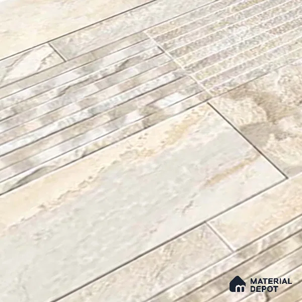 Stacked Stone Wall Tile TL 06587 Magma Canyon 2 ft x 1 ft Ceramic Matte Finish - 9 mm | Suitable for Courtyard, Foyer, Balcony, Elevation