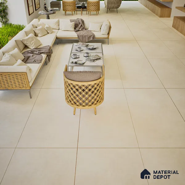 Stone Look Wall & Floor Tile TL 06615 C Terre Avorio 4 ft x 2 ft Vitrified Matte Finish - 9 mm | Random 3 | Suitable for Living Room, Bedroom, Bathroom, Kitchen, Dining (Sample)