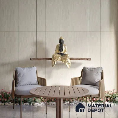Stacked Stone Wall Tile TL 06615 D Terre Avorio Decor 4 ft x 2 ft Vitrified Matte Finish - 9 mm | | Suitable for Living Room, Bedroom, Bathroom, Kitchen, Dining (Sample)