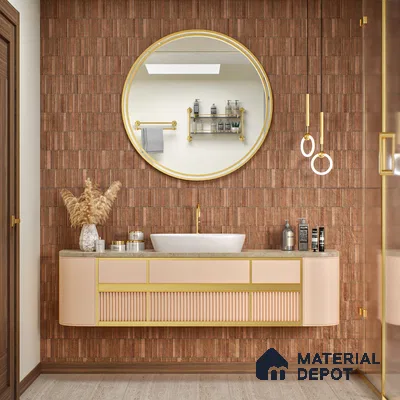 Stacked Stone Wall Tile TL 06615 F Terre Cotto Decor 4 ft x 2 ft Vitrified Matte Finish - 9 mm | | Suitable for Living Room, Bedroom, Bathroom, Kitchen, Dining