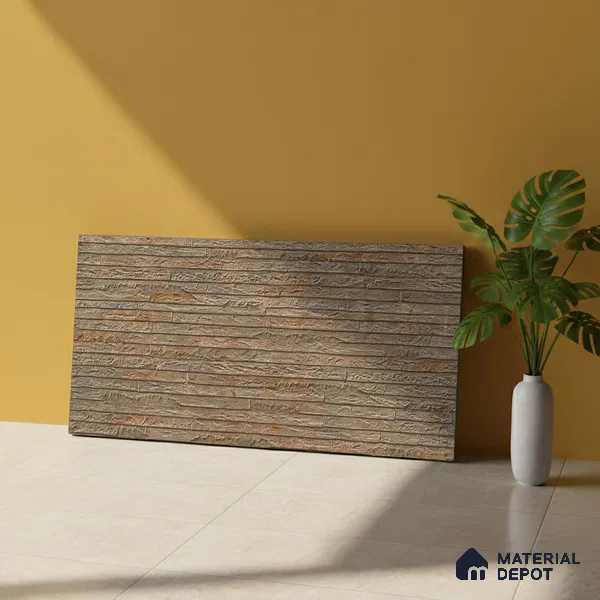 Stone Wall Tile TL 06585 B Lims Azul 2 ft x 1 ft Ceramic Matte Finish - 9 mm | Suitable for Courtyard, Stair Lobby Wall, Balcony, Elevation (Sample)