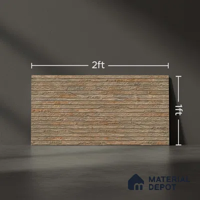 Stone Wall Tile TL 06585 B Lims Azul 2 ft x 1 ft Ceramic Matte Finish - 9 mm | Suitable for Courtyard, Stair Lobby Wall, Balcony, Elevation (Sample)