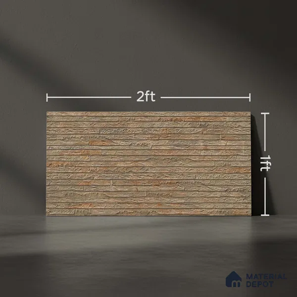 Stone Wall Tile TL 06585 B Lims Azul 2 ft x 1 ft Ceramic Matte Finish - 9 mm | Suitable for Courtyard, Stair Lobby Wall, Balcony, Elevation (Sample)