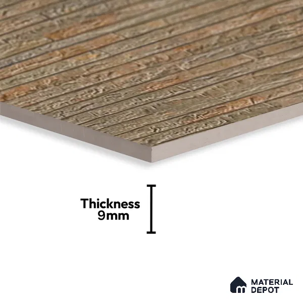 Stone Wall Tile TL 06585 B Lims Azul 2 ft x 1 ft Ceramic Matte Finish - 9 mm | Suitable for Courtyard, Stair Lobby Wall, Balcony, Elevation (Sample)