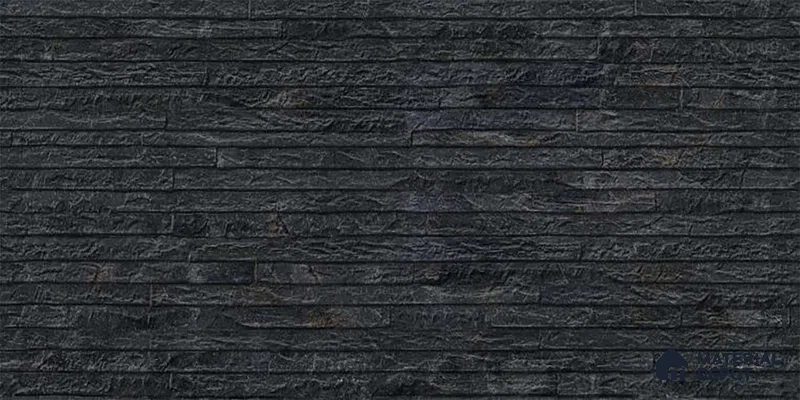 Stone Wall Tile TL 06585 C Lims Negro 2 ft x 1 ft Ceramic Matte Finish - 9 mm | Suitable for Courtyard, Foyer, Balcony, Elevation (Sample)
