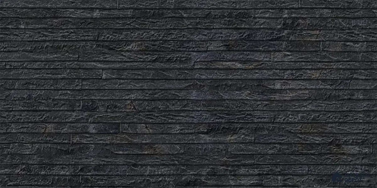 Stone Wall Tile TL 06585 C Lims Negro 2 ft x 1 ft Ceramic Matte Finish - 9 mm | Suitable for Courtyard, Foyer, Balcony, Elevation (Sample)