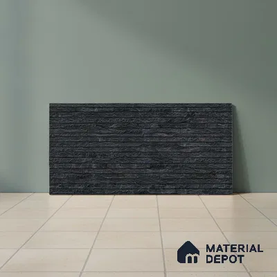 Stone Wall Tile TL 06585 C Lims Negro 2 ft x 1 ft Ceramic Matte Finish - 9 mm | Suitable for Courtyard, Foyer, Balcony, Elevation (Sample)