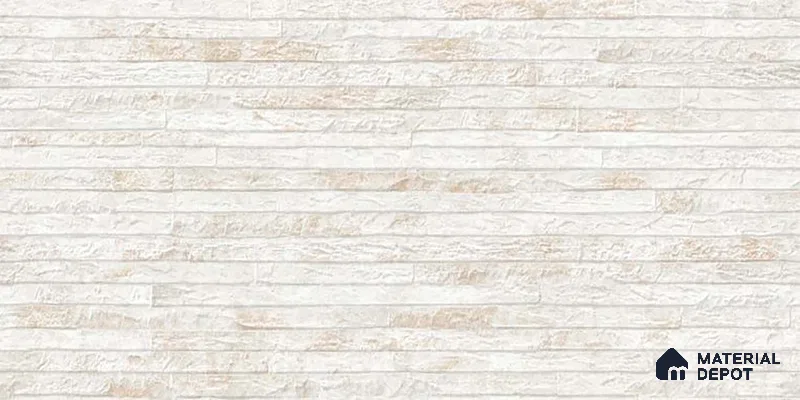 Stone Wall Tile TL 06585 Lims Crema 2 ft x 1 ft Ceramic Matte Finish - 9 mm | Suitable for Courtyard, Foyer, Balcony, Elevation