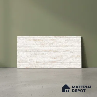 Stone Wall Tile TL 06585 Lims Crema 2 ft x 1 ft Ceramic Matte Finish - 9 mm | Suitable for Courtyard, Foyer, Balcony, Elevation