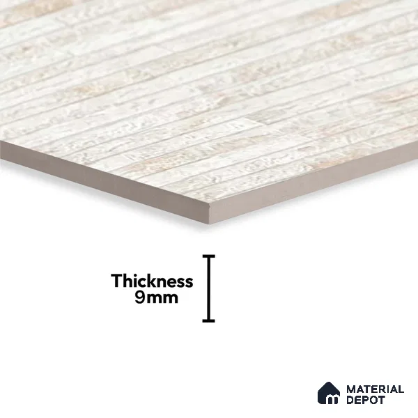 Stone Wall Tile TL 06585 Lims Crema 2 ft x 1 ft Ceramic Matte Finish - 9 mm | Suitable for Courtyard, Foyer, Balcony, Elevation