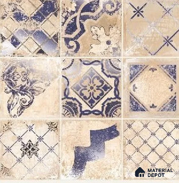 Subway Wall Tile TL 06434 C Coastal Paris Crema 8 x 8 inch Ceramic Matte Finish - 10 mm | 9 Random Design | Suitable for Accent / Feature Walls, Bathroom, Kitchen Wall & Backsplashes (Sample)