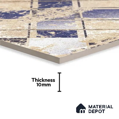 Subway Wall Tile TL 06434 C Coastal Paris Crema 8 x 8 inch Ceramic Matte Finish - 10 mm | 9 Random Design | Suitable for Accent / Feature Walls, Bathroom, Kitchen Wall & Backsplashes (Sample)