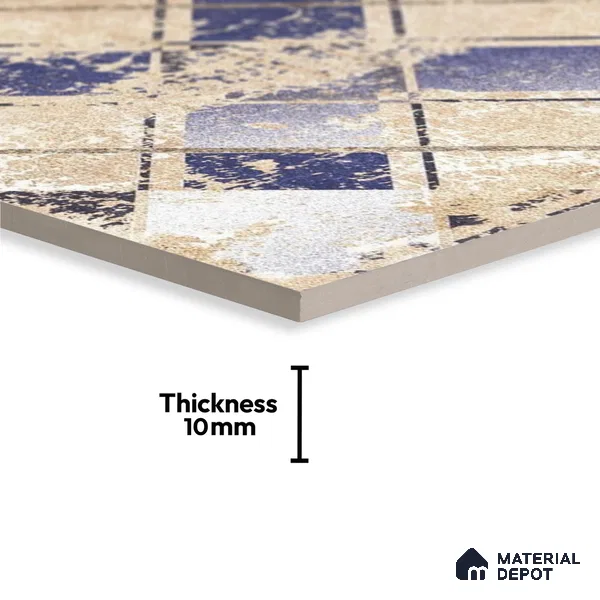 Subway Wall Tile TL 06434 C Coastal Paris Crema 8 x 8 inch Ceramic Matte Finish - 10 mm | 9 Random Design | Suitable for Accent / Feature Walls, Bathroom, Kitchen Wall & Backsplashes (Sample)
