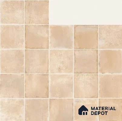 Subway Wall Tile TL 06434 D Coastal Paris Crema Base 8 x 8 inch Ceramic Matte Finish - 10 mm | 22 Random Design | Suitable for Accent / Feature Walls, Bathroom, Kitchen Wall & Backsplashes (Sample)